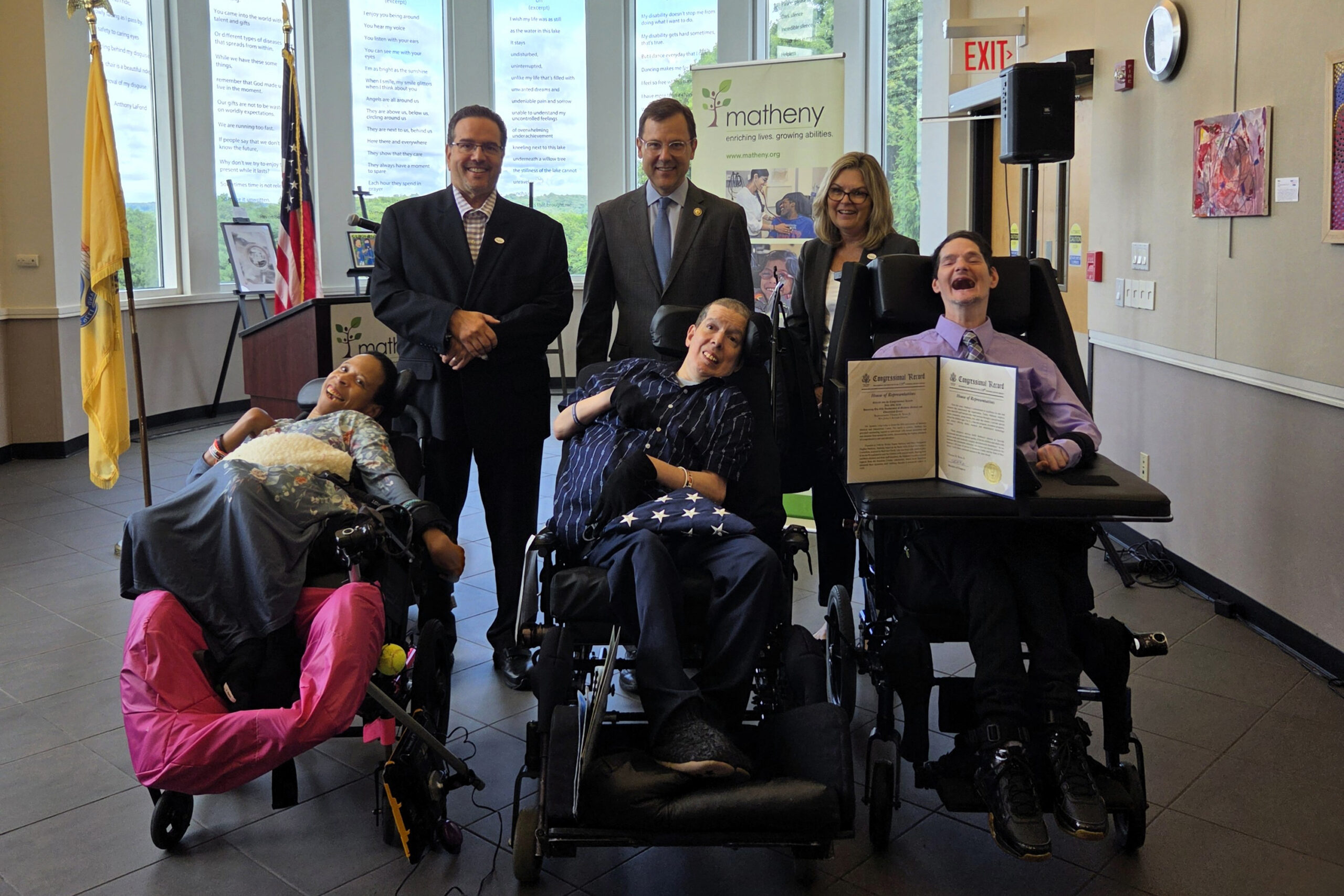 Congressman Tom Kean Jr with Matheny staff and residents.