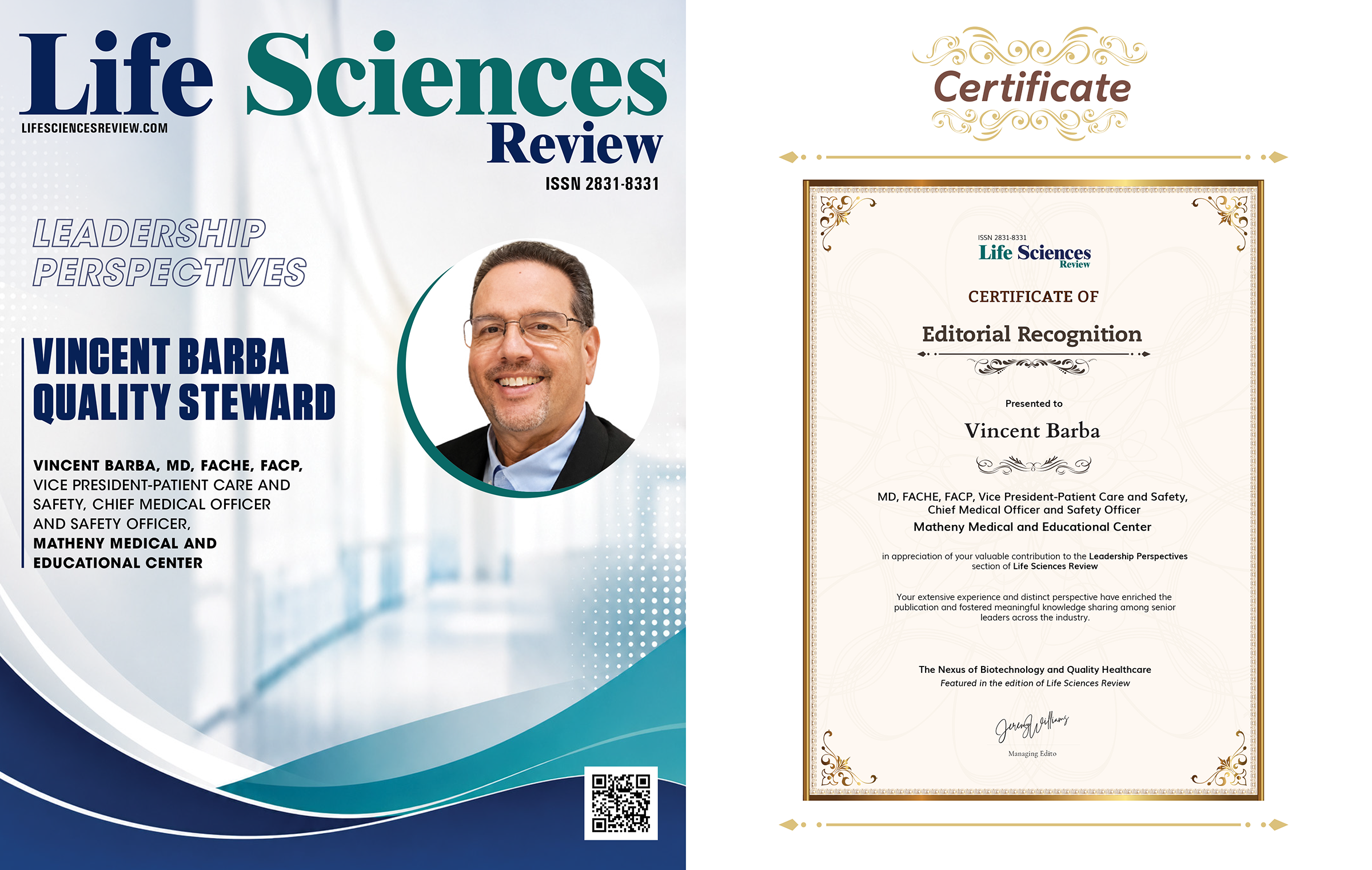 Dr. Barba article published by Life Sciences Review.